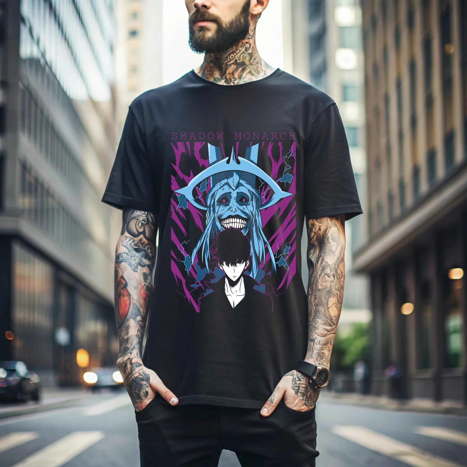 

MENS WOMENS Solo Leveling T-Shirt Sung Jinwoo Horror Anime Manga Black Gifts Shirt Gift 138 2XL