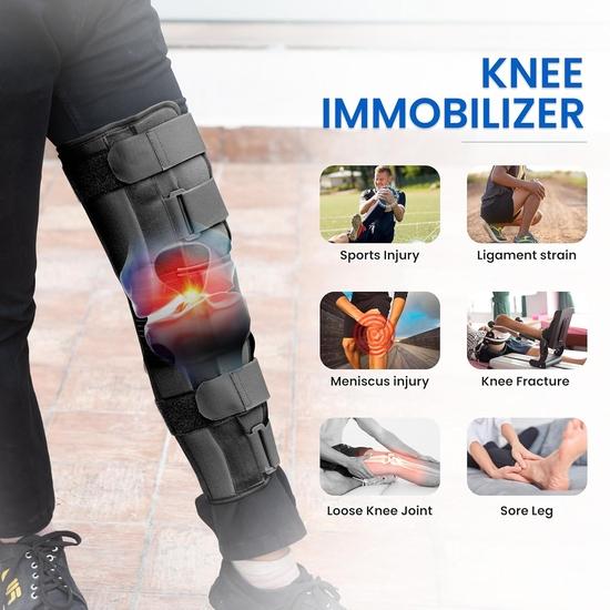 Wonder Care Knie-Immobilisator Baumwoll-Bandage Unterstützung Luxationen Verletzungen Bänderrisse Wickelstabilisator Schiene für Männer & Frauen(S)