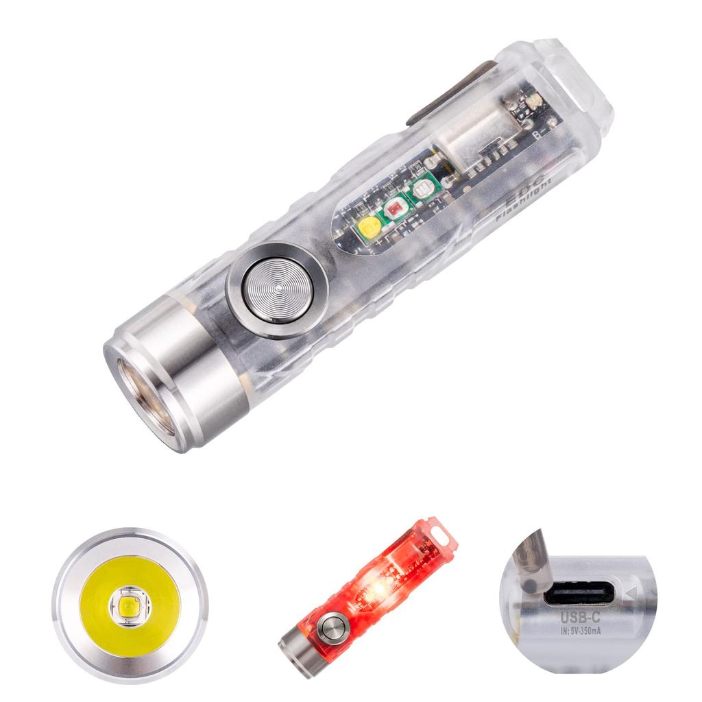 RovyVon A8 650 Lumen Superhelle Schlüsselanhänger-Taschenlampe Hoch USB C Wiederaufladbare EDC-Taschenlampe mit Magnetclip und Lumen an der Schwanzseite, Basis,