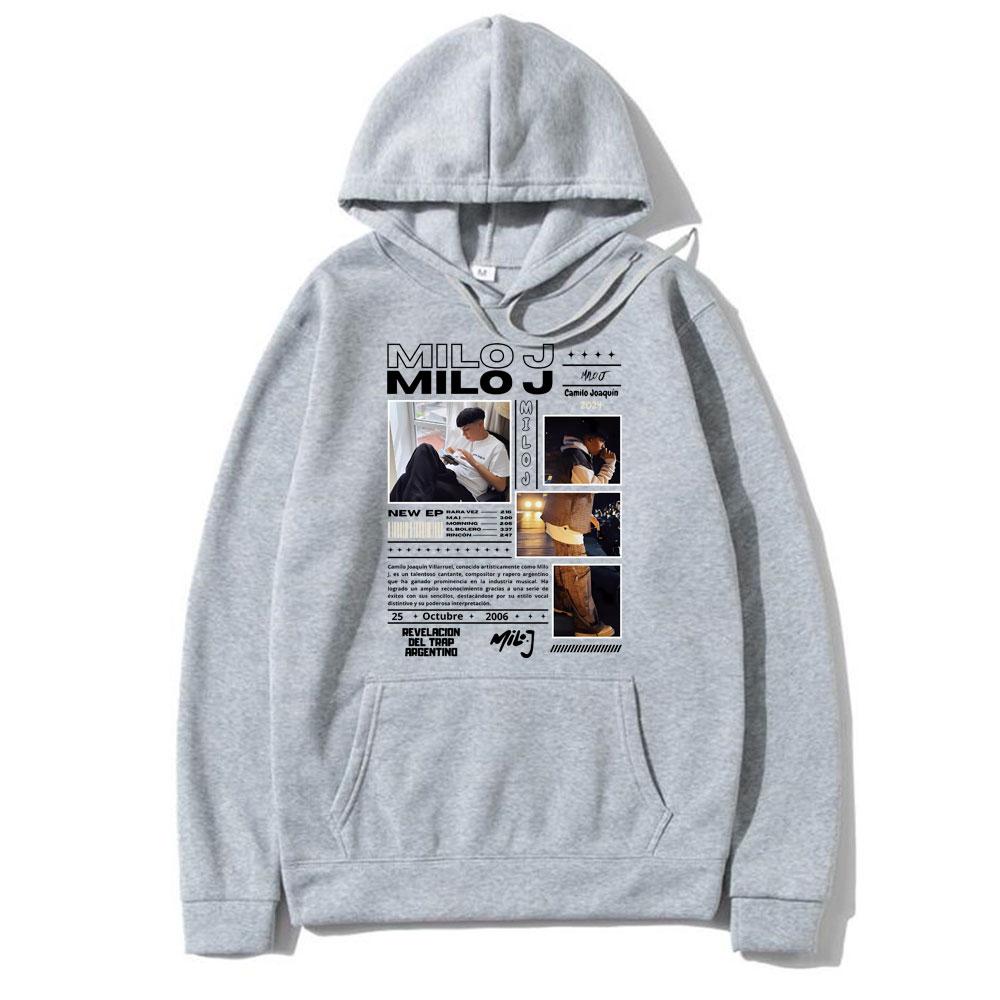 

Rapper Milo J 111 Album Graphic Hoodie Men s Casual Fleece Cotton Hoodies Men Women Hip Hop Fashion Oversized Hooded Sweatshirt L