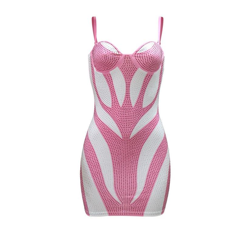 Women's Fashion Halter Sexy Hot Drill Dress Party Bag Hip Dress