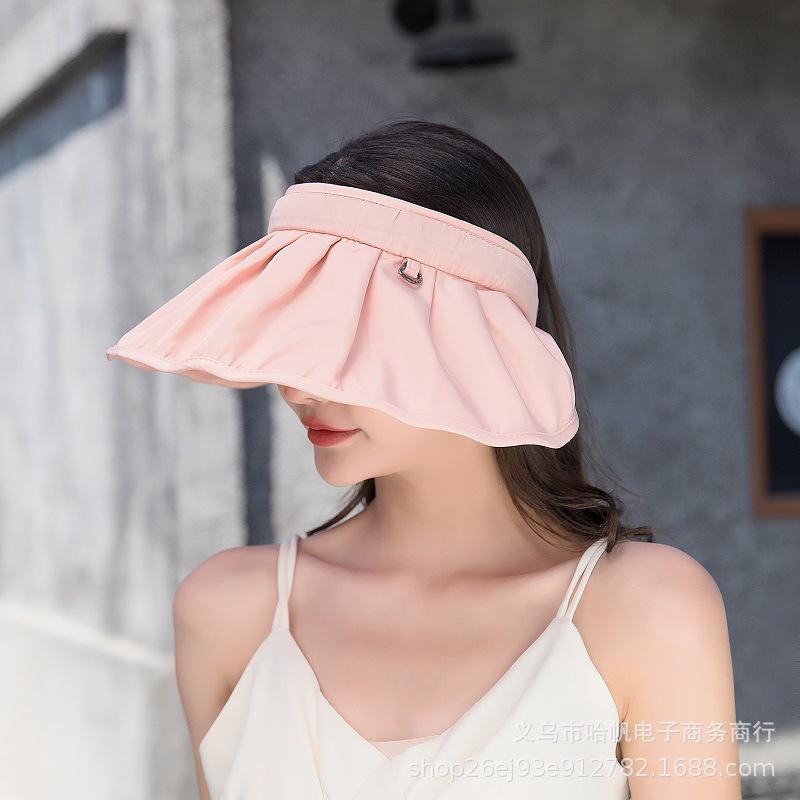

Summer Women s UV Visor Hat, Black Lining Bucket Sun Cap, Convertible Shell Hat with Headband, Face Cover 55-58