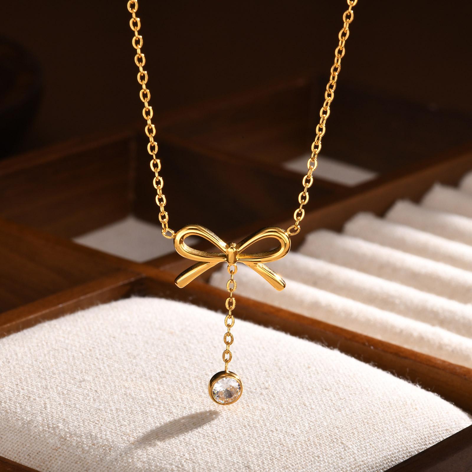 

Stainless Steel Necklace for Women Flat Rolo Chain Butterfly Zircon Tassel Pendant Necklaces Choker Aesthetic Jewelry Gifts 40-45cm