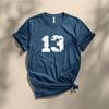 Number 13 Shirt, Lucky 13 T-Shirt, Vintage Distressed Number Tee, Minimalist Graphic Shirt, Streetwear Number Shirt
