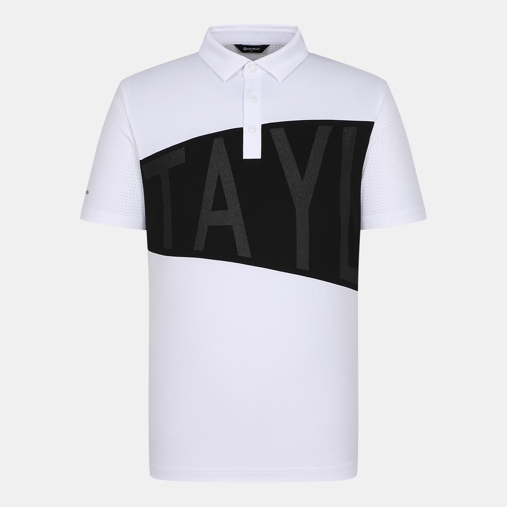 TAYLORMADE APPAREL Men'S Big Lettering Block Perforated Collar Short Sleeve T-Shirt T8031Tn2243-100