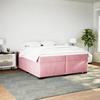 Cadre de lit avec matelas - Maison Exclusive - 200x200 cm - Velours rose - Housse lavable