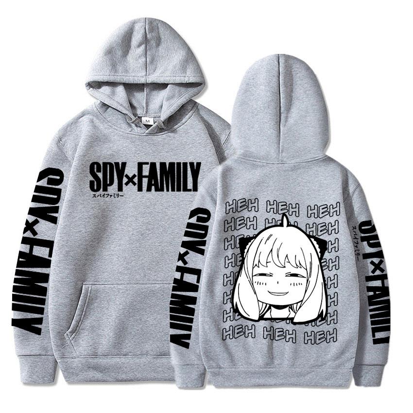 Funny Anime  Spy X Family Anya Forger Kawaii Hoodies Fashion Streetwear Harajuku Black And White Graphics Winter Warm Sweatshirt