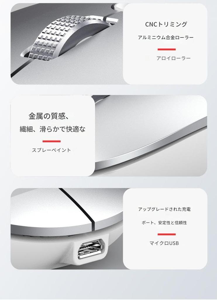 With Desktop Wireless Alloy Wheel Slim Gaming Rechargeable with Desktop 3DPI High Mobile Compatible with Multiple Devices Metal [2025 Ultra-Thin