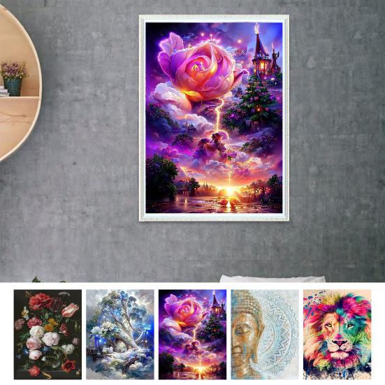 

Цветочный узор облака DIY 5D Алмазный художественный комплект яркий цвет для взрослых и детей красочные стразы живопись домашний декор подарок