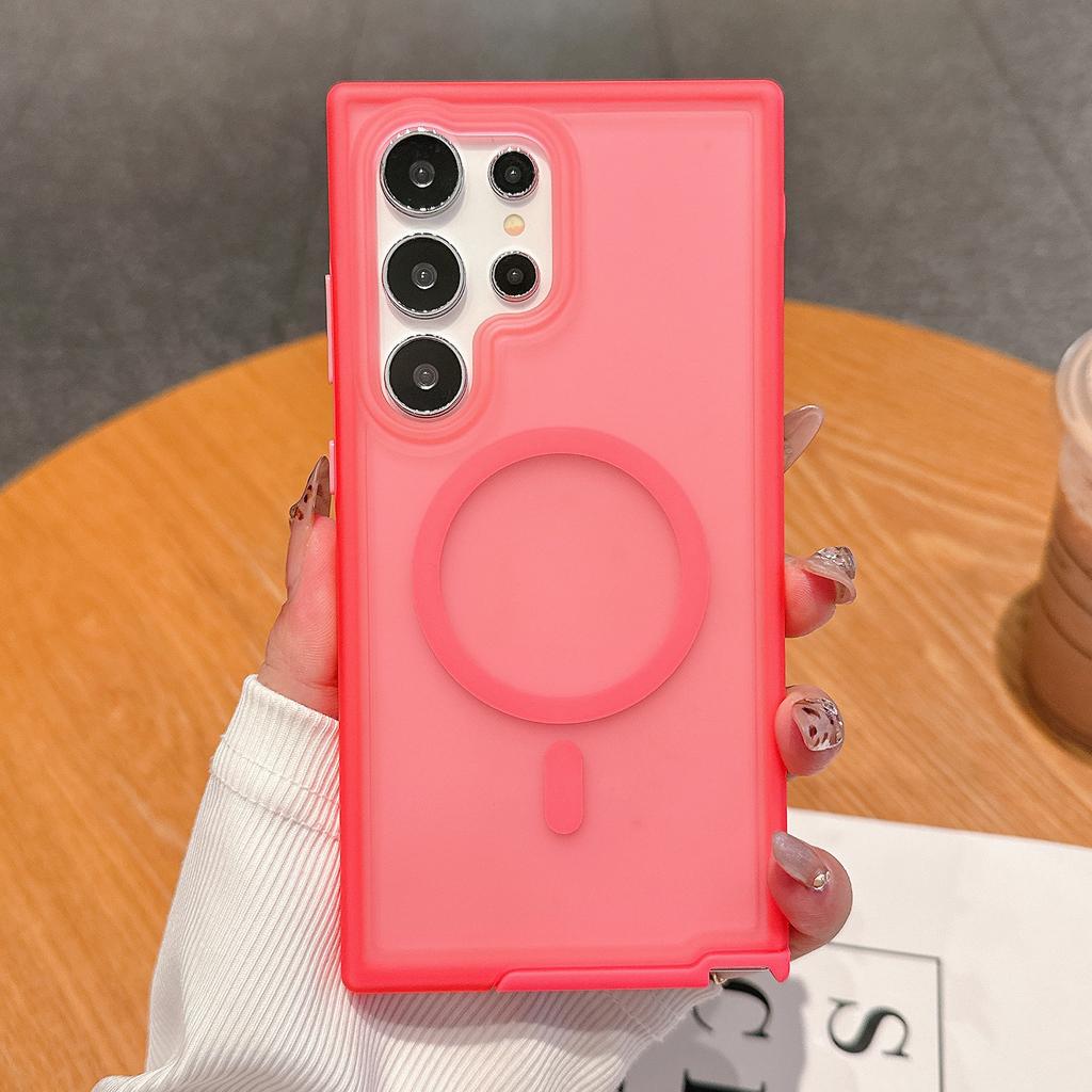 Für Samsung Galaxy S24 Ultra Hülle Kompatibel mit MagSafe Skin Touch TPU+PC Phone Back Cover