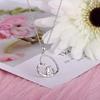 Silver Plated “Always In My Heart” Mother & Baby Elephant Heart Pendant Necklace, Sentimental Cable Chain Necklace for Women