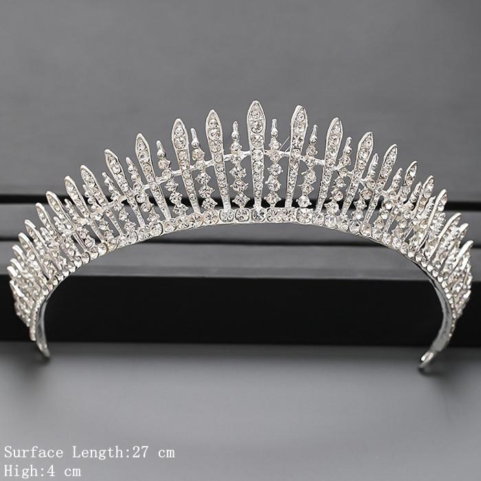 Coroană Culoare Argintie și Tiară Accesorii de Păr Pentru Femei Accesorii Nuntă Coroană Pentru Mireasă Cristal Stras Tiară Diademă