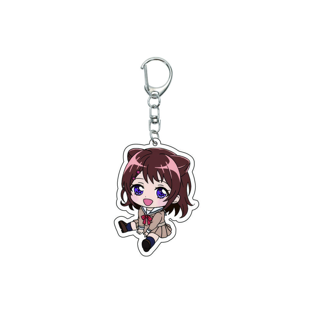 55MM Anime banG Dream Keychain Toyama Kasumi/Saya Yamabuki/Hanazono Tae Key Chain Acrylic Model Plate Christmas Gifts