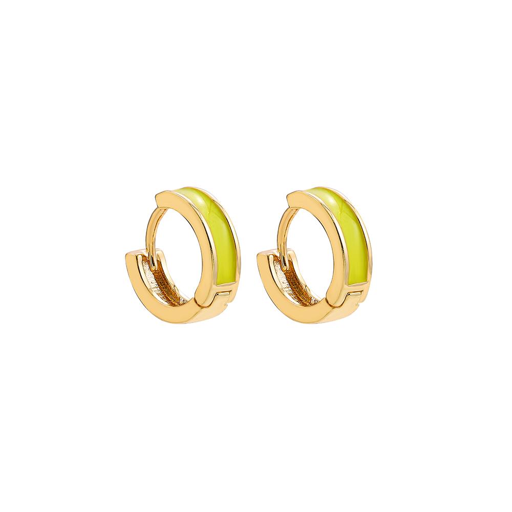 New Fashion Circle Ear Huggie Small Hoop Earrings for Women Cute Candy Color Enamel Round Heart Earrings Party Zircon