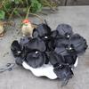 Artificial Flower Simulation Floral Fabric Black Phalaenopsis Fake Flower for Home