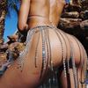 Drop Shipping Crystal Cami Belly Waist Chain Metallic Fringe Skirt Rhinestone Encrusted Dangle Belly Chain
