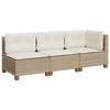 VidaXL Canapé de jardin avec coussins 3 places beige résine tressée, canapé d'extérieur, siège de jardin, canapé de jardin 365922