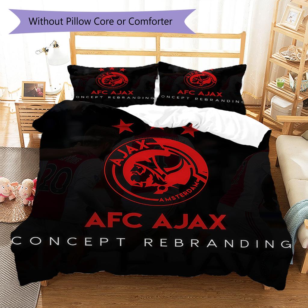 AFC Ajax Amsterdam Bedding Quilt Set Quilt Cover Pillowcase Home Decoration Birthday Gift (1 * Duvet Cover + 2 * Pillowcase, Without Core)