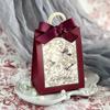 Vintage Floral & Bird Wedding Candy Box - Green & Red Textured Design