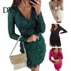 Rochie de seară cu mânecă lungă Femei Paiete Strălucitoare Rochie de petrecere Decolteu adânc Corset Mini Accesorizată Toamnă Iarnă Cocktail Gală pentru Bal Club Strâmtă