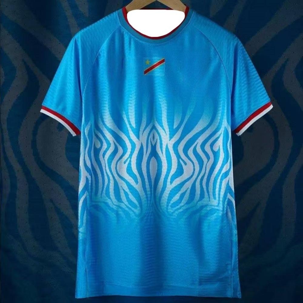 ETST31 2026 Nieuw Seizoen Congo Blauw Voetbalpak DR Congo Nationale Jersey T-shirt Mannen Zomer T-shirts Sneldrogend Ademend Zweetabsorberend M