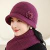 Outdoor Temperament Middle-aged Elderly Mother's Hat Fashionable Woolen Hat with Plush Insulation Western-style Knitted Hat Manufacturer