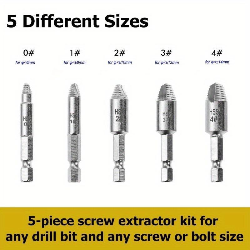 5Pcs Damaged Screw Extractor Drill Bit High Speed Steel Double Easily Take Out Side Drill Out Broken Screw Remover Bolt