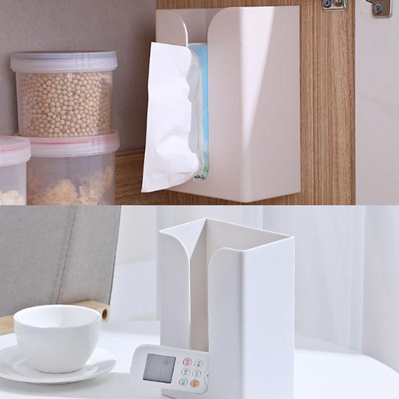 Wall Mounted Tissue Box Waterproof Self Adhesive Napkin Holder Home Disposable Gloves Storage Box Kitchen Paper Organizer Case