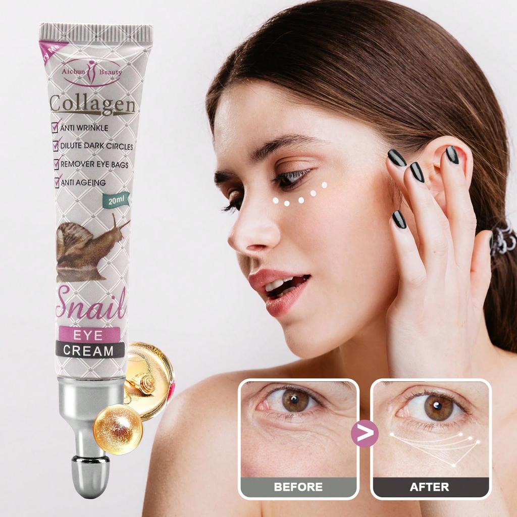 1PC Eye Cream, 20ML Snail Eye Cream, Containing Collagen Ingredients, Reduces Dark Circles And Eye L