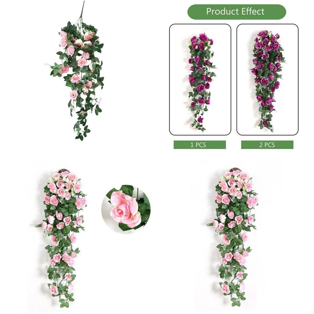 Stunning 90cm Artificial Silk Rose Flower Garland With Lifelike Green Ivy Leaves For Home Decor