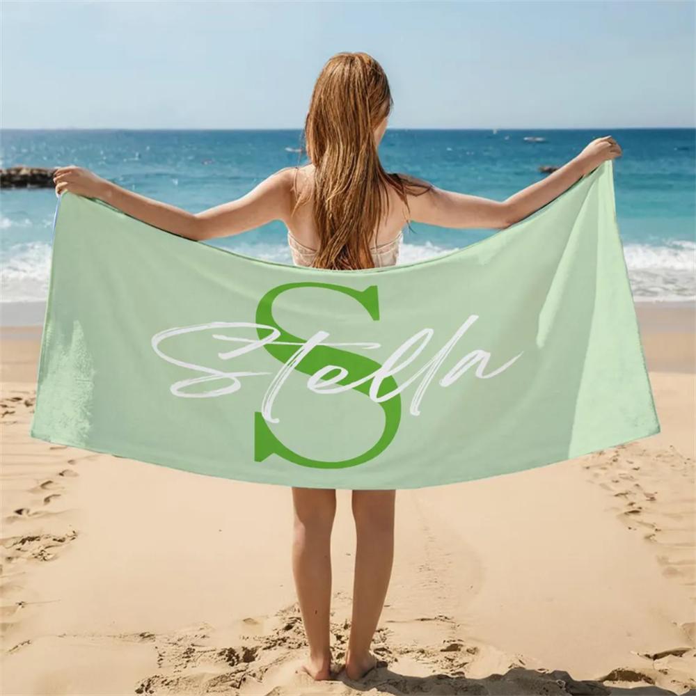 

Personalized Name Beach Towel, Oversized Custom Monogram Pool Towel, Signature Beach Towel For Kids, Vacation Gift, Picnic Towel 50x100cm