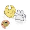 Metal Mini Nail Art Color Palette Eyelash Grafting Plate Foot Shape Finger Ring Mixing Color Palette Microblading Tool