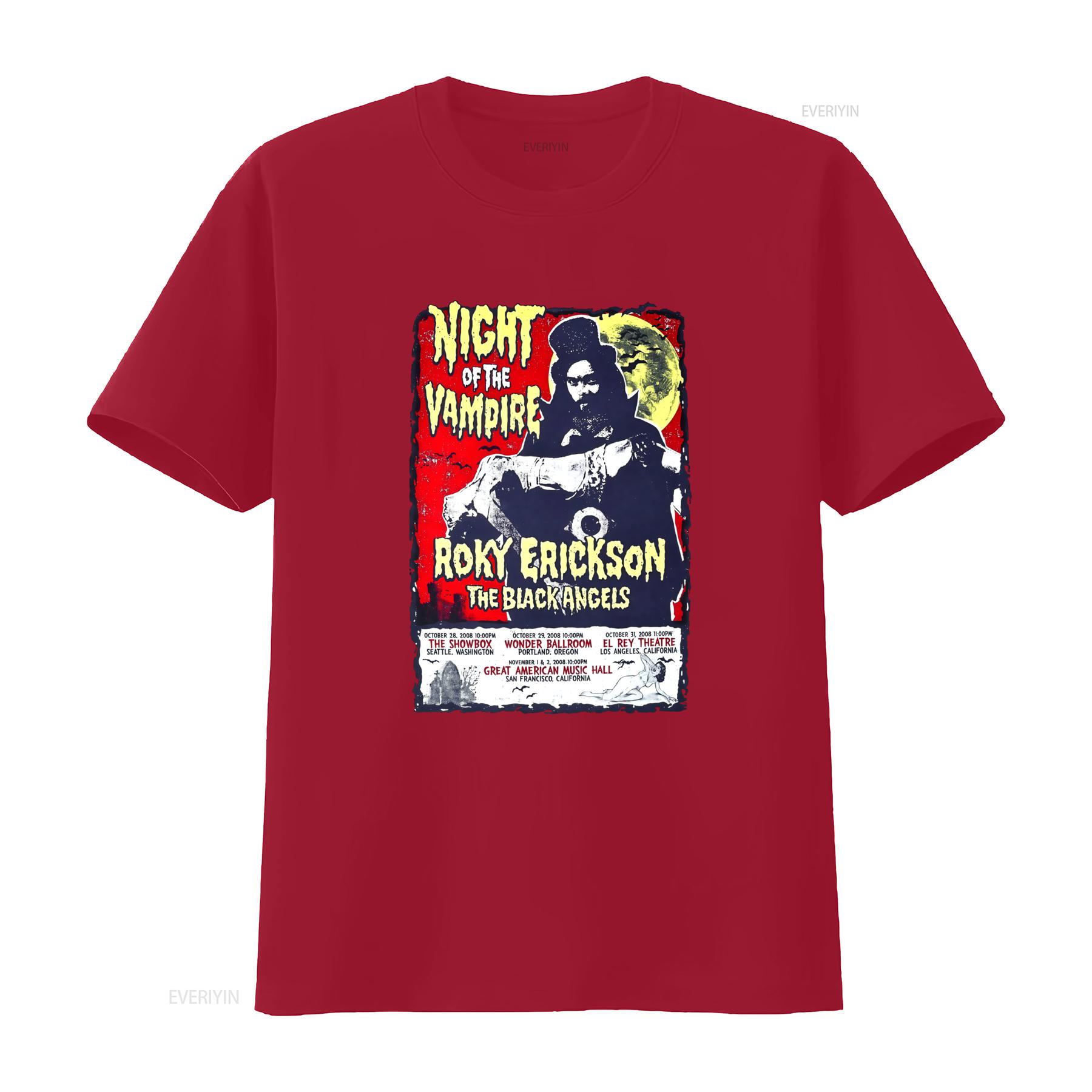 

Night Of The Vampire Roky Erickson Black Angels Band Concert Tour T Shirt Size S 5Xl vintage Washed Comfortable Versatile S