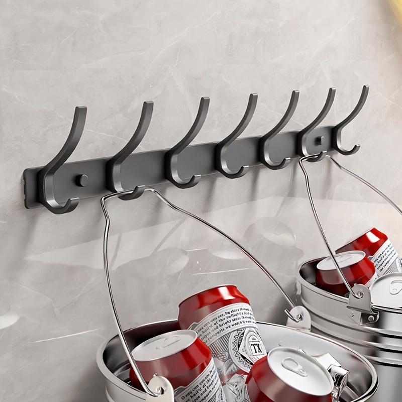 Chic Wall-Mounted Coat Hook - Rustproof Aluminum, 3/4/5/6/7/8 Hooks for Bedroom Clothes & Hats, Easy Organization & Stylish Room Decor