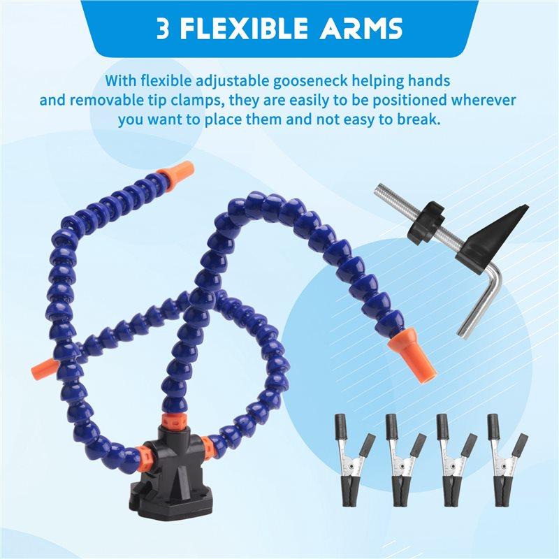 Fresh Bench Vise Work Bench Vise Welding Table With 3 Flexible Arms Soldering Iron Stand PCB Soldering Repair