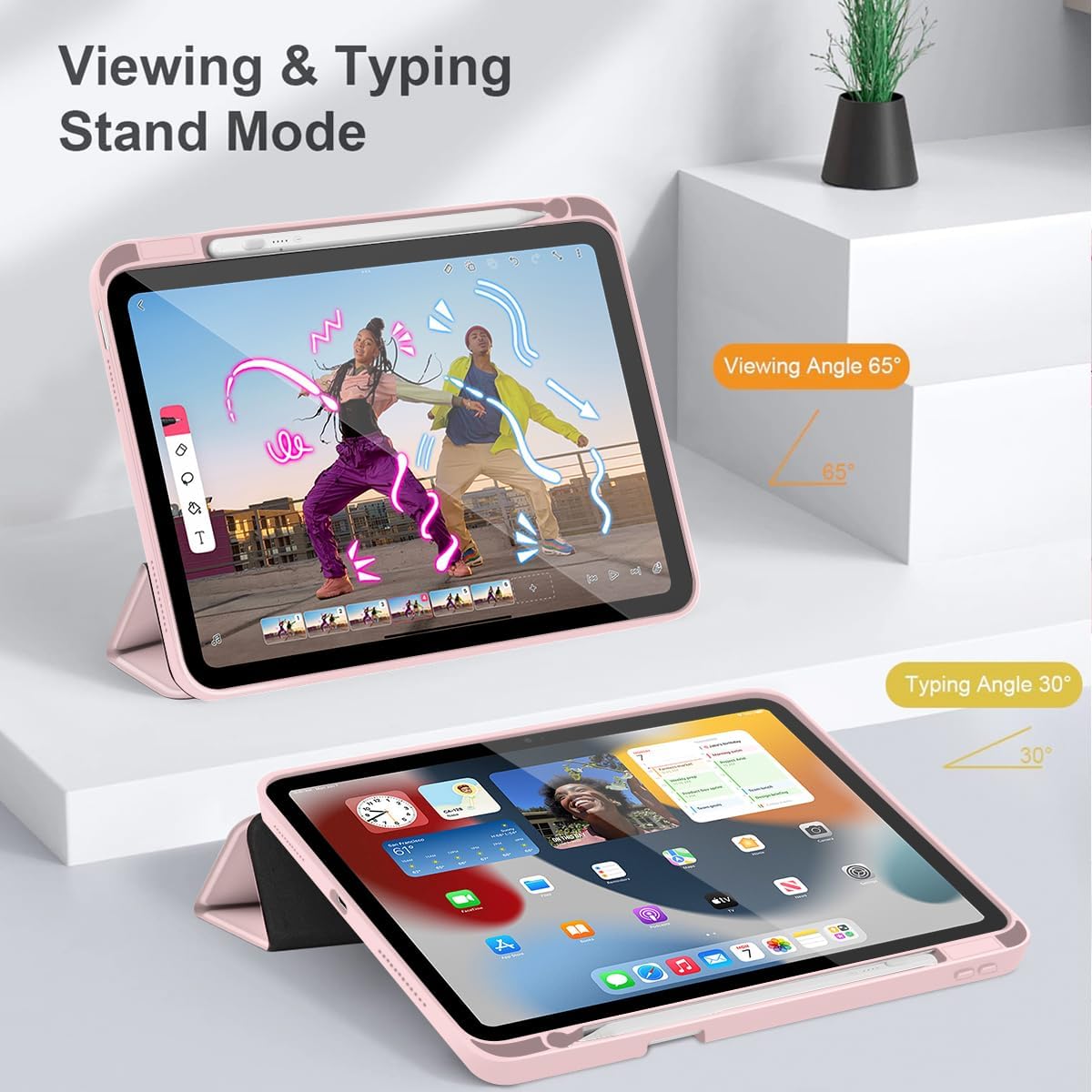 

Tuiklol Case for iPad 11 inch (A16 Chip) 2025 Generation 11th / iPad 10.9 inch 2022 10th Gen, Buit in Pencil Holder with Shockproof Cover Clear морская черепаха