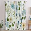 Green Leaf Blue Flower Print Curtains Suitable Living Room Bedroom Decoration Polyester Fabric Made Of Machine Washable Area Window Treatment