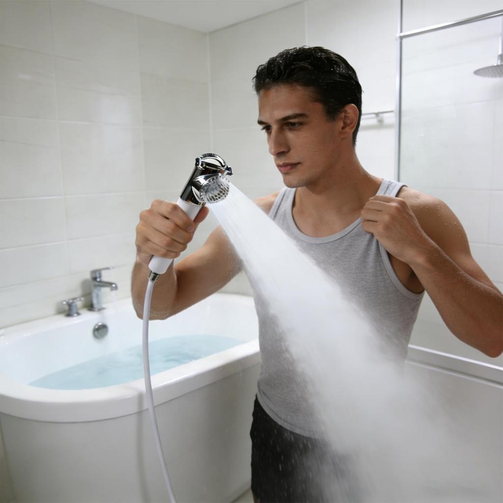 Hand Held Shower Head Recessed Bath Sprayer Bathroom Shower Head For Home Apartment RV Yacht Small Bathroom