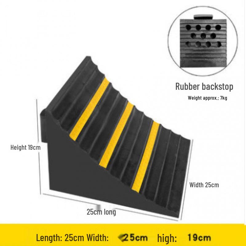 Anti-slip Rubber & Wood Tire Stop Block - Prevents Car Rolling