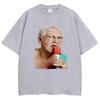 Funny Grandma Licking Red Popsicle Meme T Shirt Cute Granny Ice Cream Humor T Shirts Casual Cotton Oversized Unisex Women Tshirts