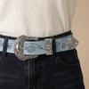 PU-Leder Westernstil Gürtel Y2K Damen Taillengürtel All-Match Bedruckte Gürtel Dekorative Jeans