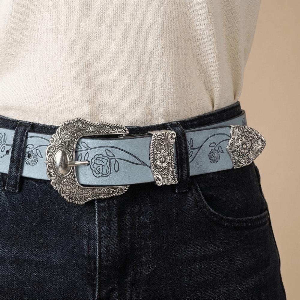 PU-Leder Westernstil Gürtel Y2K Damen Taillengürtel All-Match Bedruckte Gürtel Dekorative Jeans
