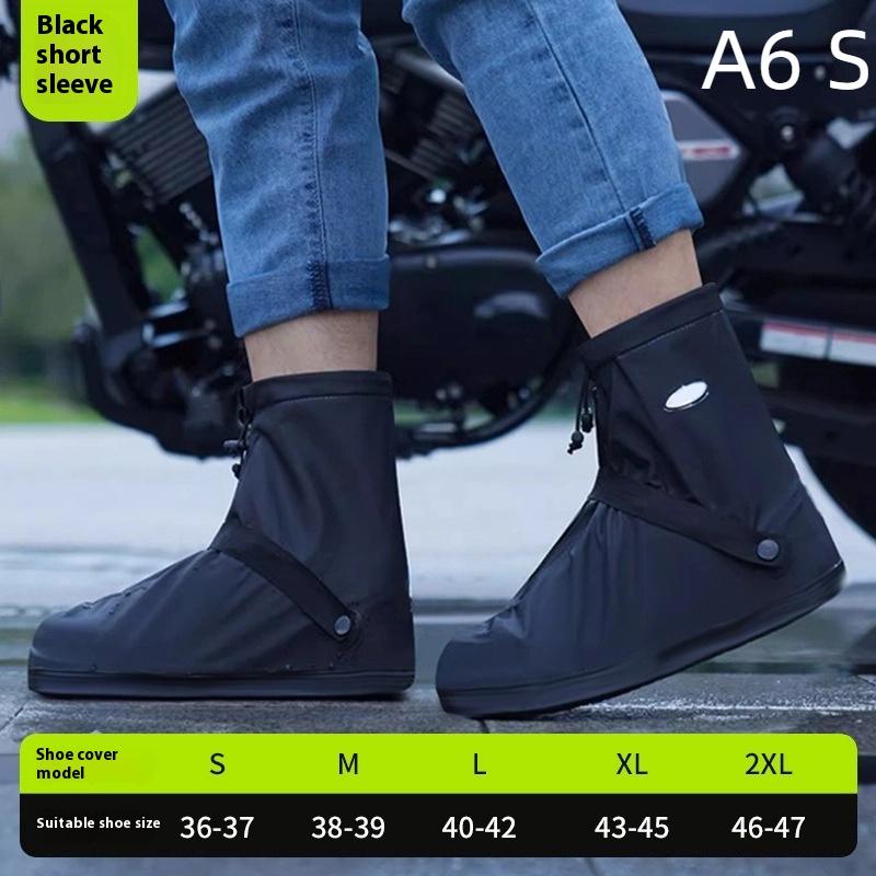 1Pair Rain Boot Shoe Cover Black Waterproof Reflective High Top Reusable Motorcycle Cycling Bike Clear Wear Shoes Dust Covers