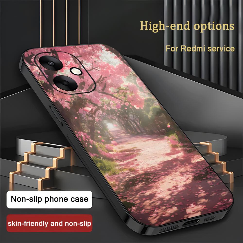 Cherry blossoms picture Art Phone Case For Xiaomi Redmi 14C 13C 12C Note14 13 12 11 10 Pro Plus S Soft Black Phone Cover
