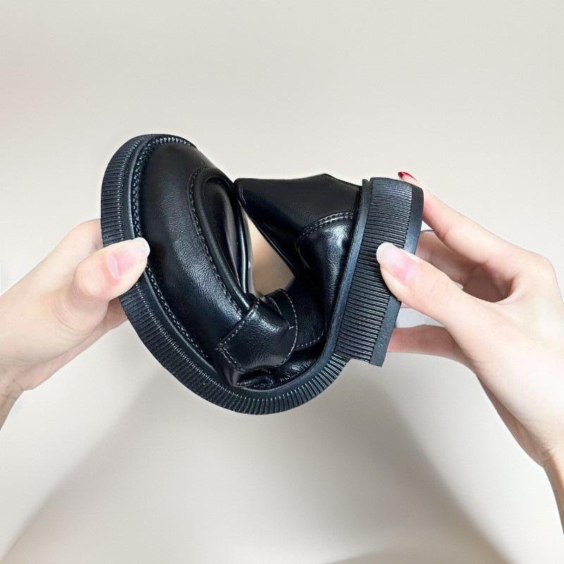 Real Soft Leather British Style Small Leather Shoes Women's 2025 New Lazy One-pedal Loafers Fashion Korean Version Jk Shoes