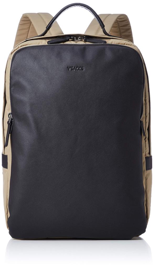 Recycled nylon x cow leather backpack Beige [Isaac] Y01-05-04