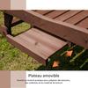 Sun Lounger, Colonial Style, Adjustable Backrest 3 Positions, Wheels, Pre-Oiled Fir Wood