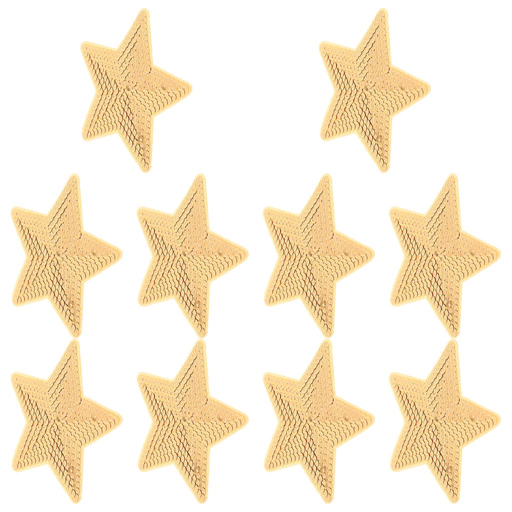 10 Stück Fünfzackige Stern-Aufnäher Für Kleidung Gestickt Pailletten-Applikationen Zum Aufbügeln Nähen DIY Basteln Reparatur Dekor Kinderjacken Hemden