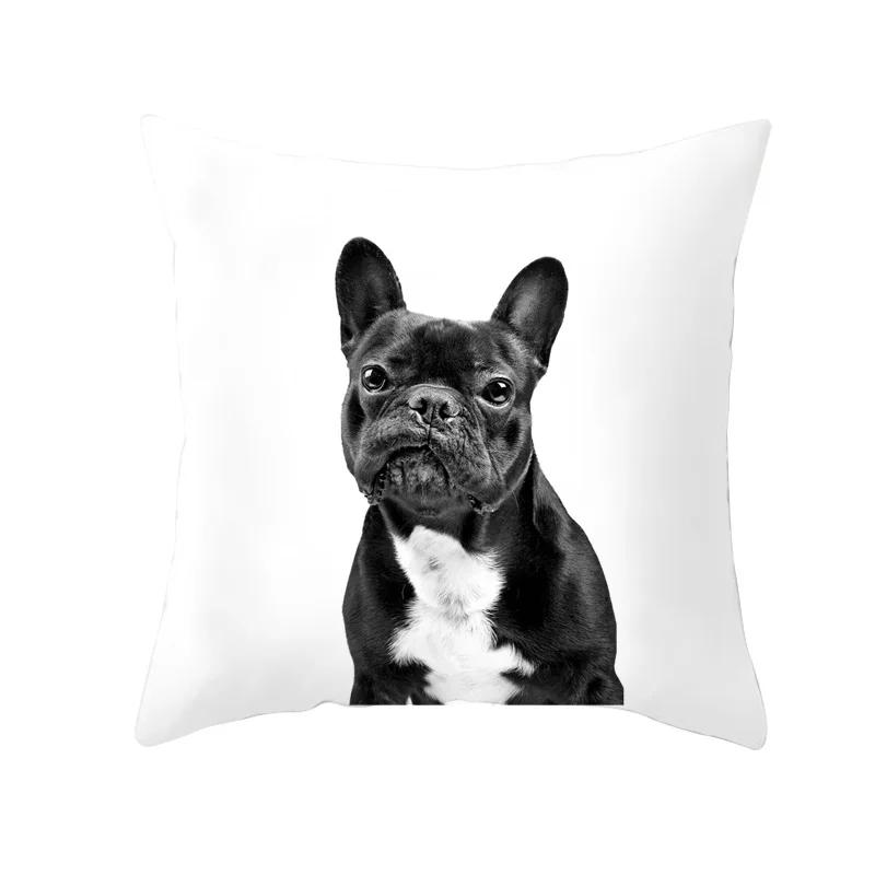 French Bulldog Dog Print Pattern Cushion Cover Home Living Room Sofa Bedroom Decoration Throw Pillow