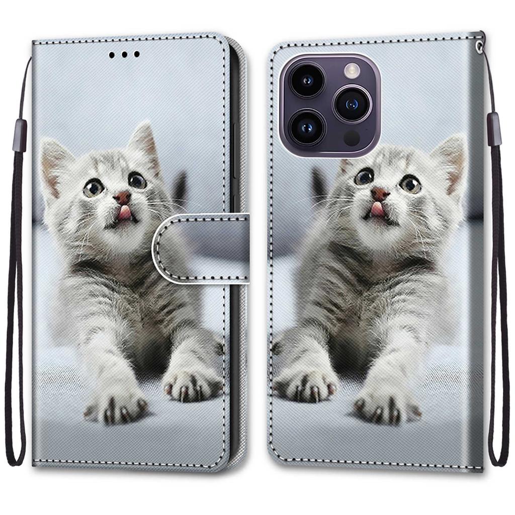 Luxury Painted Leather Case Wallet Book Style Protective Cover for iPhone 16 15 14 13 12 11 Pro MAX 16Pro 15Pro 14Pro 16Plus 15Plus 12mini SE4 (2025)